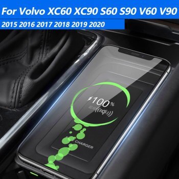 VOLVO XC60 XC90 S60 S90 V60 V90 2015-2020 高速充電 QI Wireless ワイヤレス 充電器 車種専用設計 かんたん取付 QI016_画像1