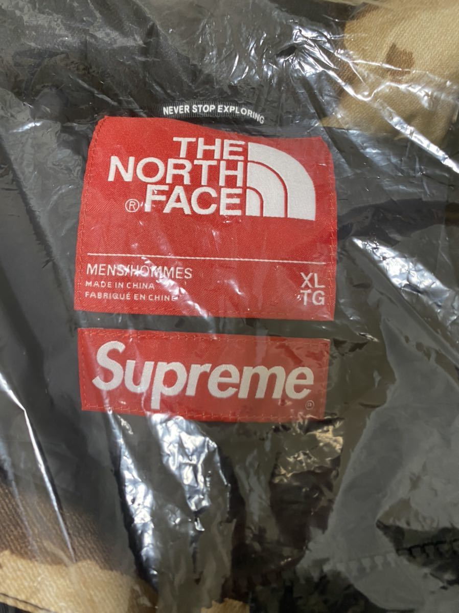 新品未開封 Supreme The North Face Bleached Denim Print Nuptse Jacket Black XL_画像5