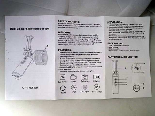 WiFiボアスコープF280ボアスコープ1080PデュアルレンズボアスコープWIFI2MP 8mm 220116(顕微鏡)｜売買された