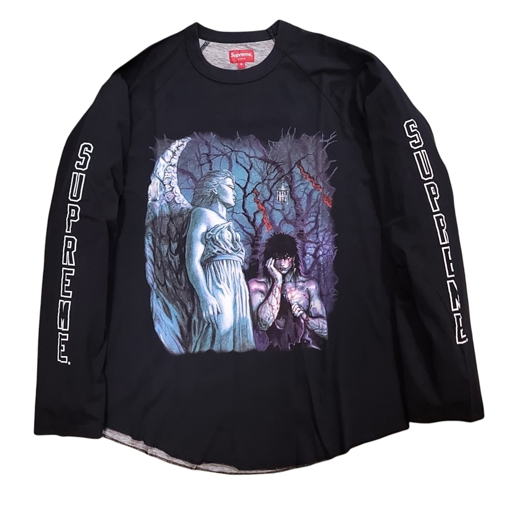 WB837 Supreme シュプリーム 21FW WEEK4 The Crow Raglan L/S ザ・クロウ ラグラン 長袖 Tシャツ Mサイズ ブラック 未使用 ●60_画像1