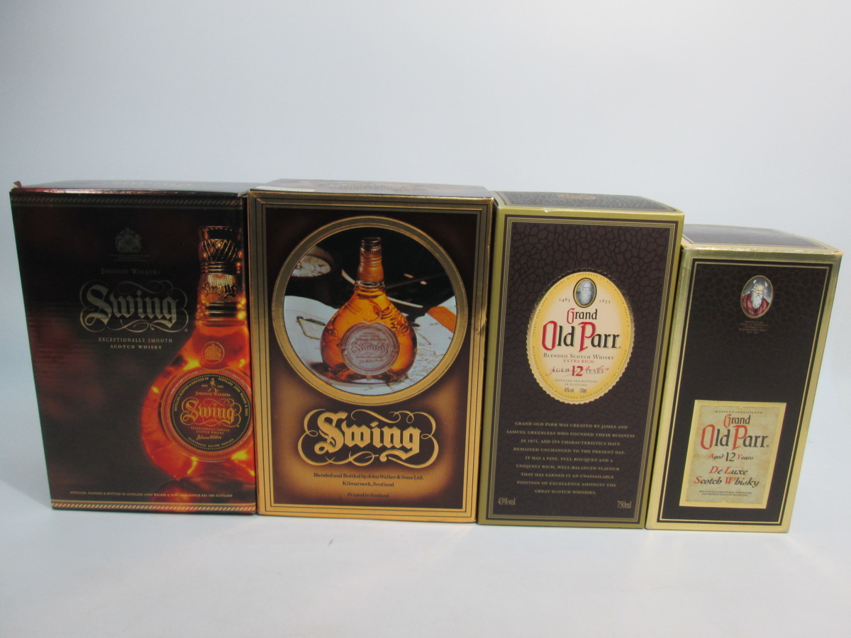 ZE541@☆古酒☆ウイスキー☆4本セット☆Swing、Old Parr☆未開封