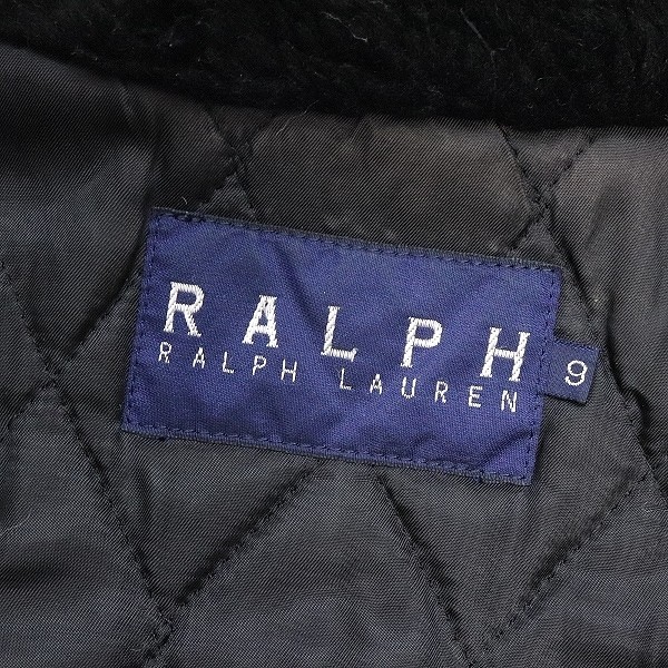 国内正規品◆RALPH LAUREN/ラルフローレン 衿ボア 中綿 ナイロン ベルテッド コート ブラック 9_画像6