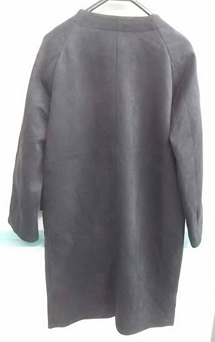 【1回使用美品】元町ゼラール Zelal ジャケット 薄手コート 紺色 ネイビー ノーカラー ボタン スエード 184-2865-CO Mサイズ