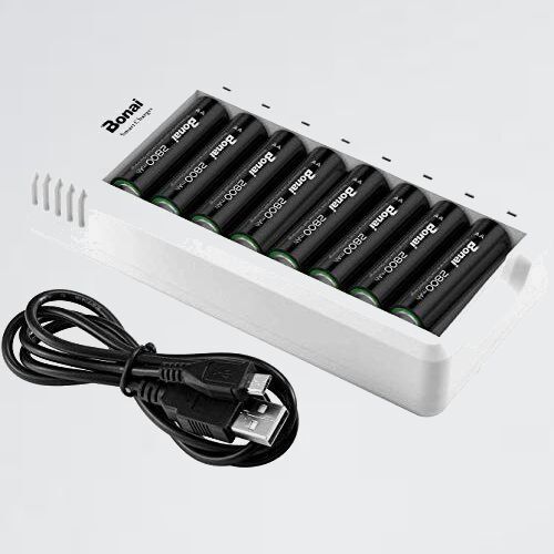 新品 好評 急速充電池充電器セット8充電器+単三電池（2800mAh*8）セット BONAI F-3N 単三単四ニッケル水素/ニカド充電池に対応_画像1