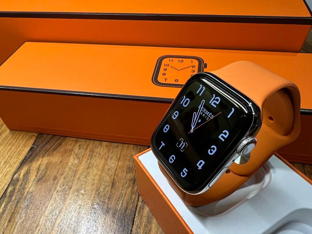 ☆即決 美品 ケア+ Apple watch エルメス シリーズ5 アップルウォッチ HERMES Series5 44mm 心電図 ステンレス  GPS+Cellular