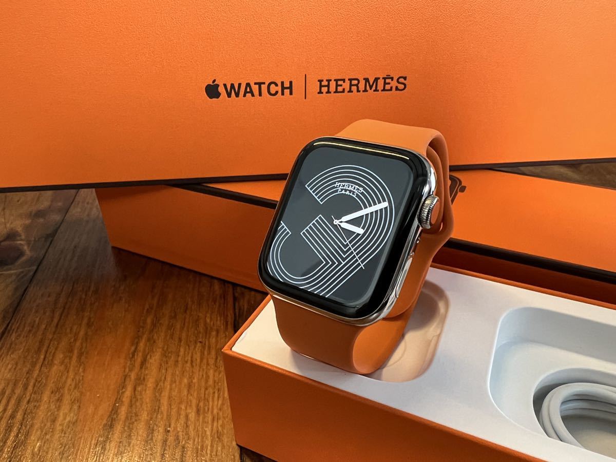 ☆即決 美品 Apple watch エルメス シリーズ5 アップルウォッチ HERMES Series5 44mm 心電図 ステンレス GPS+Cellular