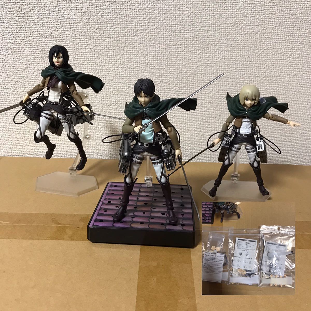 進撃の巨人 Figma ミカサ エレン アルミン 可動フィギュア 立体機動装置 フィグマ マックスファクトリー その他 売買されたオークション情報 Yahooの商品情報をアーカイブ公開 オークファン Aucfan Com