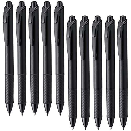 大人気 ぺんてる ゲルインキボールペン エナージェル ブラックカラーズ 07mm ブラック 10本 BL77A-A_画像1