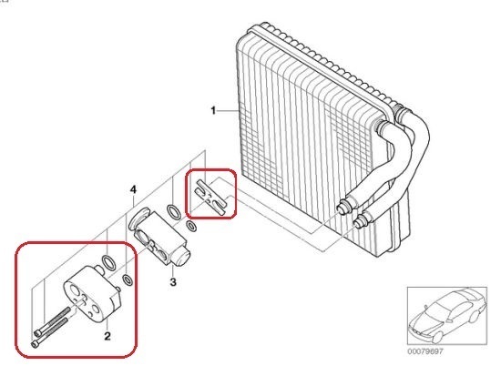 BMWミニMINIクーパーCOOPERエバポレーターR50アダプターブロックR53R52エキスパンションバルブRA16エアコンACワンOneクーパーSカブリオレ_画像2