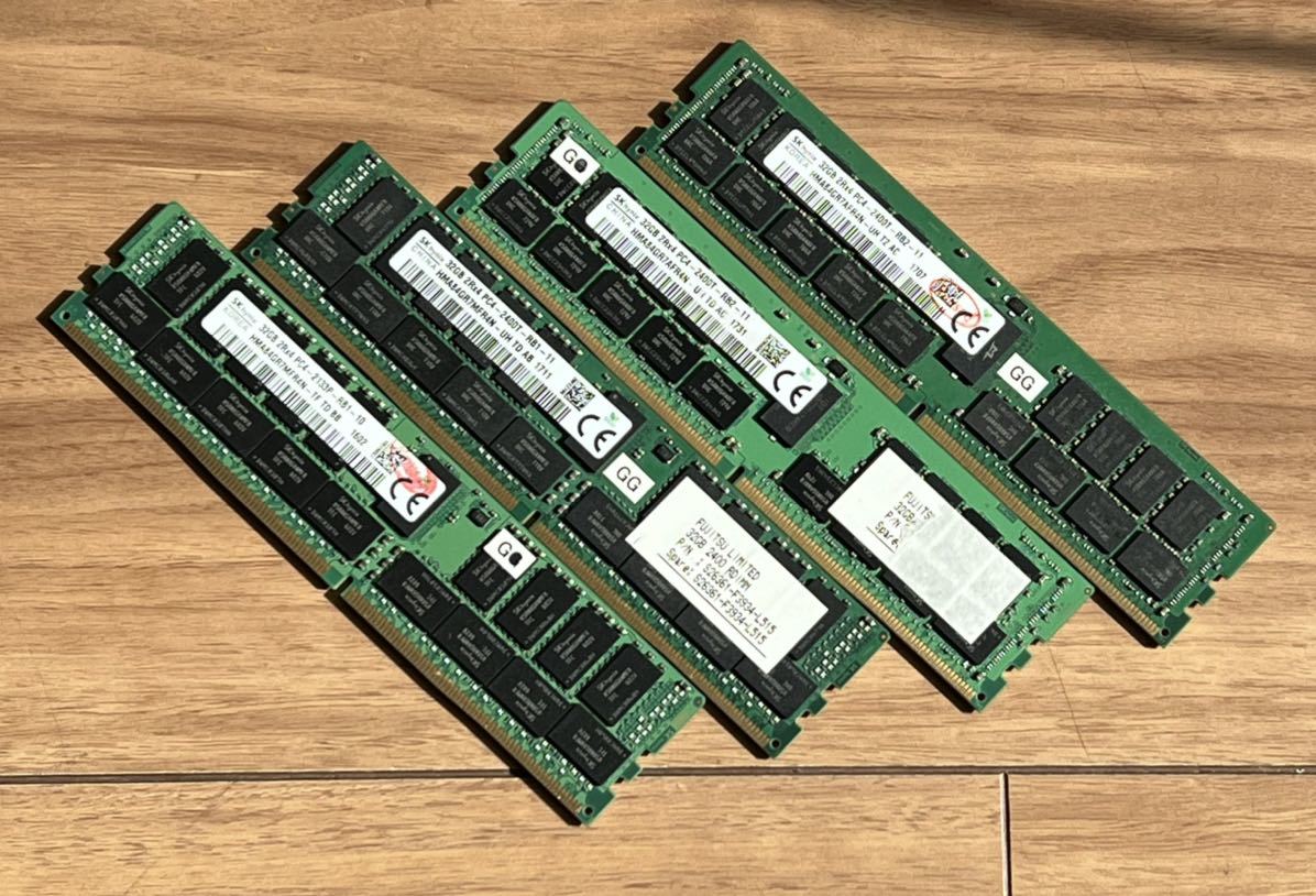 ☆美品送無☆Fujitsu 純正 Skhynix OEM PC4-2400T 32GB 4枚セット 計