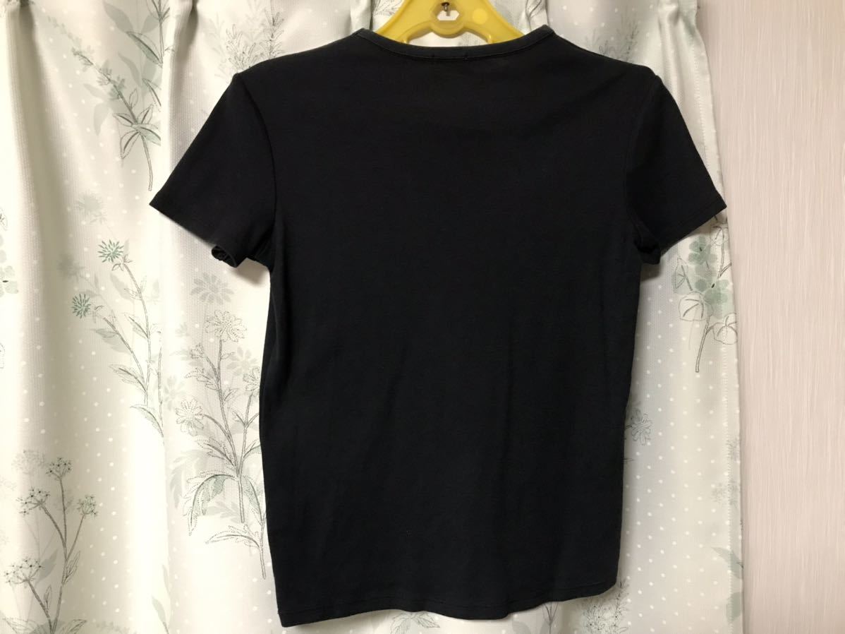  beautiful goods Benetton black color black short sleeves T-shirt lady's cut and sewn tops M size 