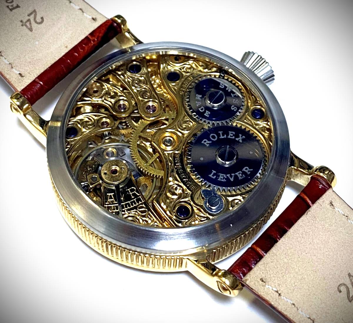 1円~ 1点物 圧倒的な存在感【ロレックス ROLEX 】豪華彫金/OH済/安心保証/メンズ手巻 腕時計 /アンティーク/ヴィンテージ/スケルトン