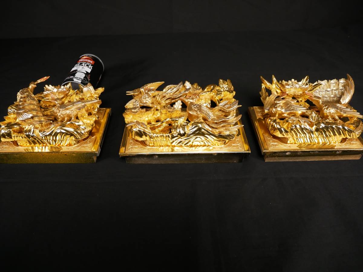 収集品 最高級 彫り物セット 手彫り 本金箔 本金粉 木製(D-5) 3107