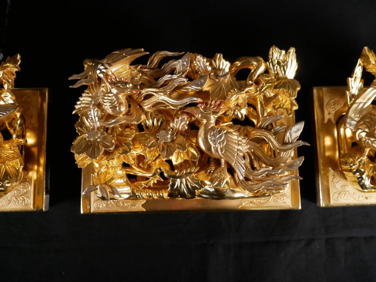 収集品 最高級 彫り物セット 手彫り 本金箔 本金粉 木製（D-5） 3107