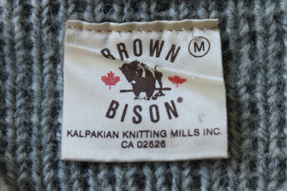 ★送料無料★ビンテージ カナダ製 BROWN BISON★とっても素敵な定番ウールセーター★size M_画像2