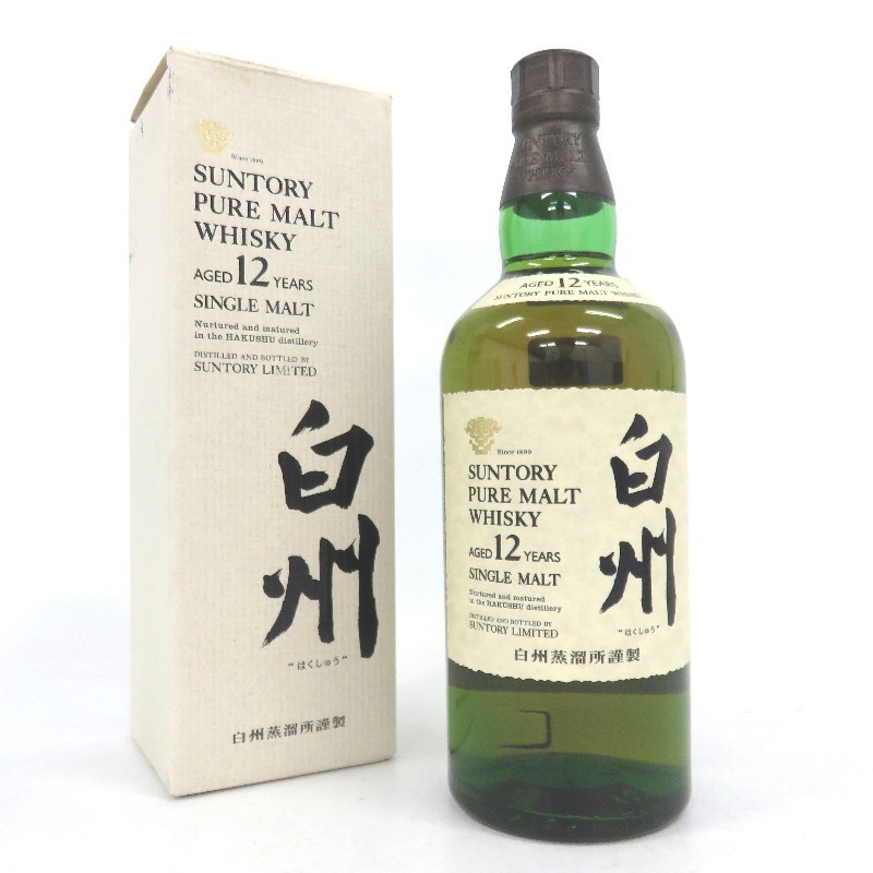 大阪府配送限定 サントリー 白州 12年 ピュアモルト 旧ラベル 700ml 箱