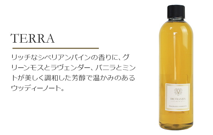 新品 未使用品 1円スタート Dr.Vranjes ドットールヴラニエス デュフューザー ルームフレグランス TERRA 500ml 詰め替え用 リフィル_画像1