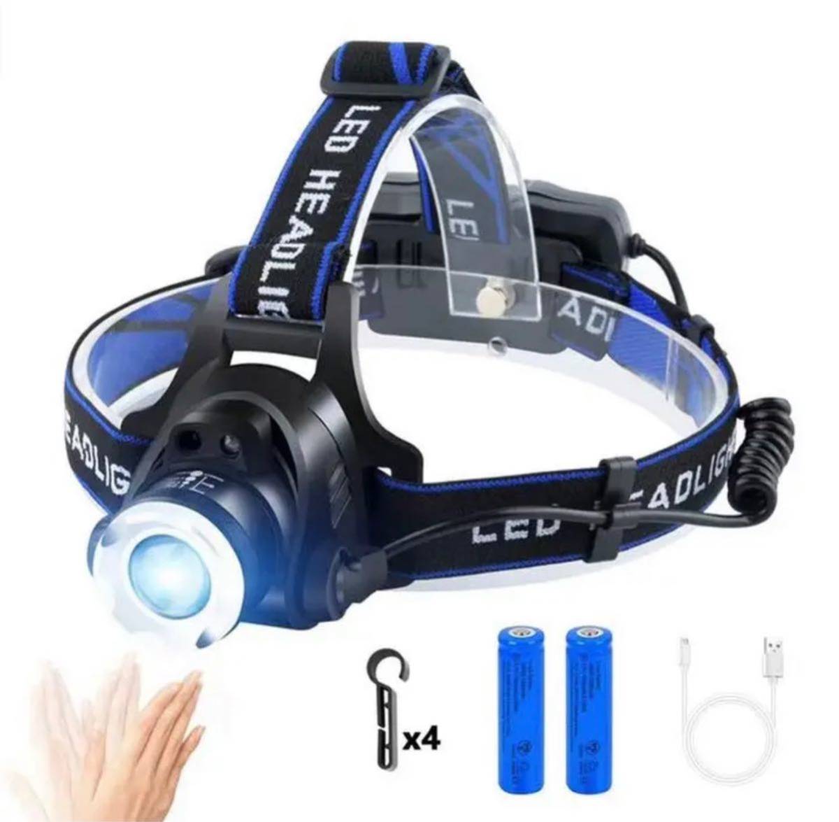 LEDヘッドライト usb充電式 LEDヘッドランプ アウトドア用ヘッドライト