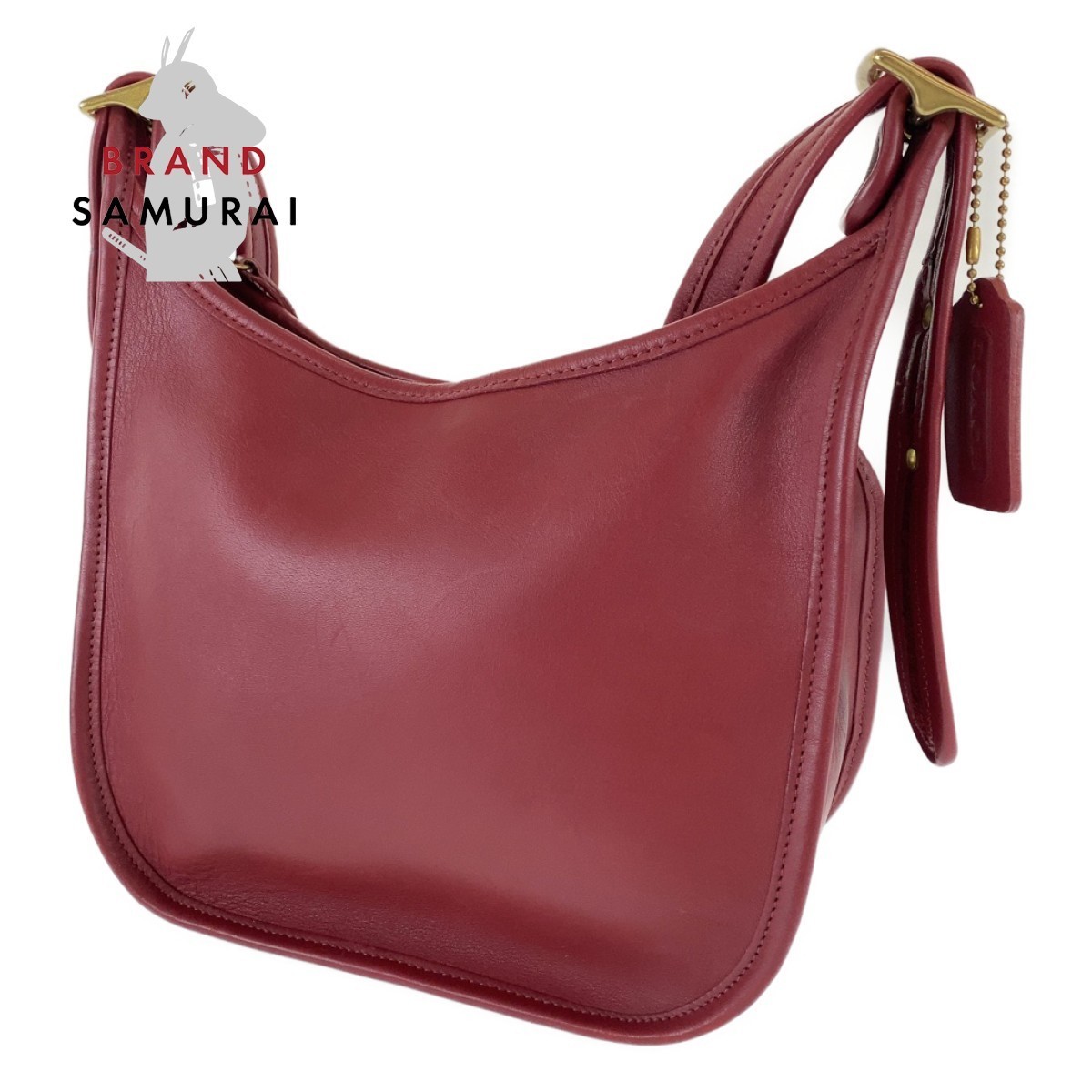 COACH コーチ オールドコーチ レッド ワインレッド レザー 斜め掛け