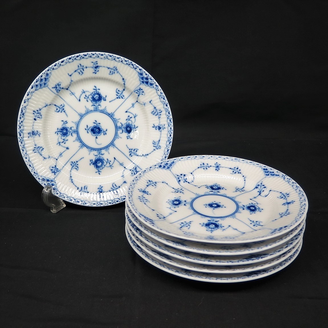 1円~ ロイヤルコペンハーゲン ブルーフルーテッド ハーフレース 19cm