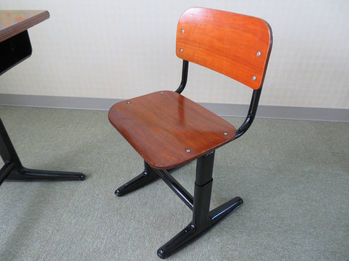 学校の机と椅子 勉強机 学習机 KOKUYO レトロ リメイク済 中古