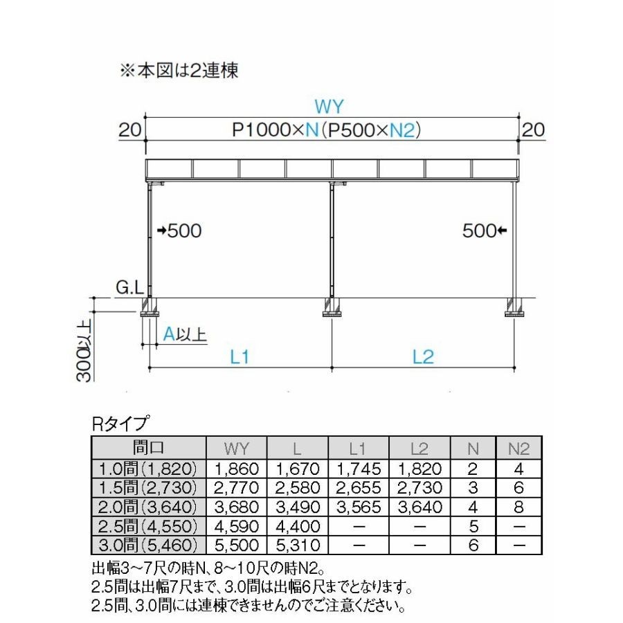 テラス屋根 DIY ベランダ 雨よけ 3間×7尺 アール 奥行移動桁 ポリカ屋根 1階用 シンプルテラス_画像7