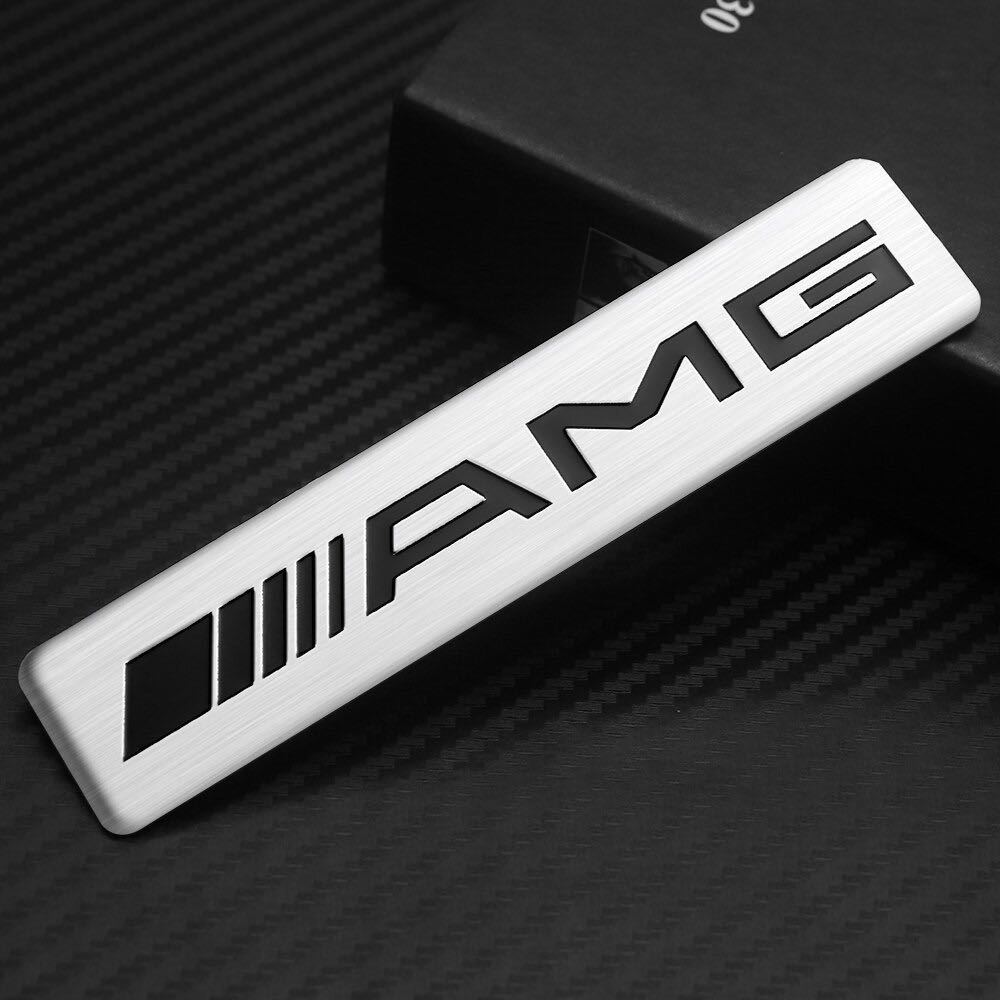 送料無料 AMG メルセデスベンツ Mercedes Benz 3D メタル エンブレム プレート 12x2.6cm リア トランク フェンダー バッジ s_画像4
