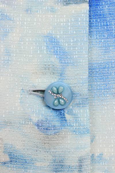 新品 6萬1600円 11號 ジャケット 結婚式 食事會 セットアップに レディース 青 ブルー 花柄