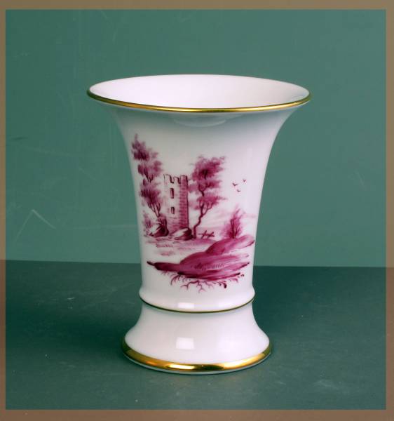 　 ヘキスト　　　金彩?単色景色絵付け 　 花 瓶 　(1級(jí)品)