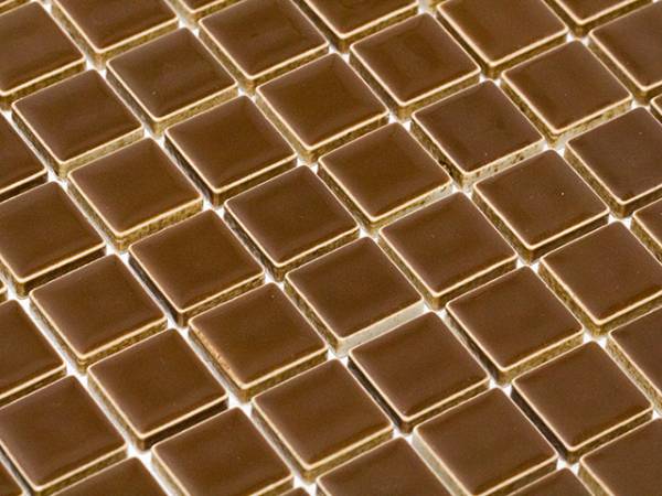 ♪美濃焼モザイクタイル 22.5mm角 13E チョコブラウン ちょこちょこ ＤＩＹ にいかがでしょうか　タイルシート　モザイクタイルシート