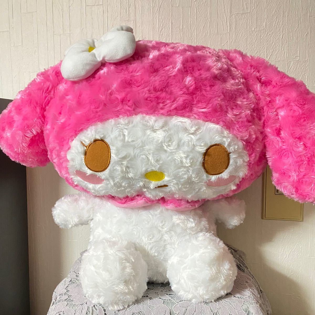 新品タグ付き】マイメロディローズボアたれみみスタンダード BIG 新品タグ付き】マイメロディローズボアたれみみスタンダード BIG