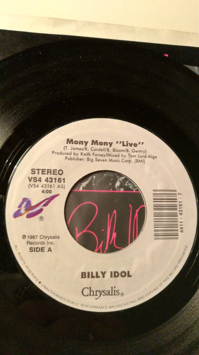 SHAKIN'ALL OVERカバー収録!BILLY IDOL/MONY MONY EP LIVE　GENERATION X PUNK ROCKABILLY ビリーアイドル　シングル　パンク　EP _画像5