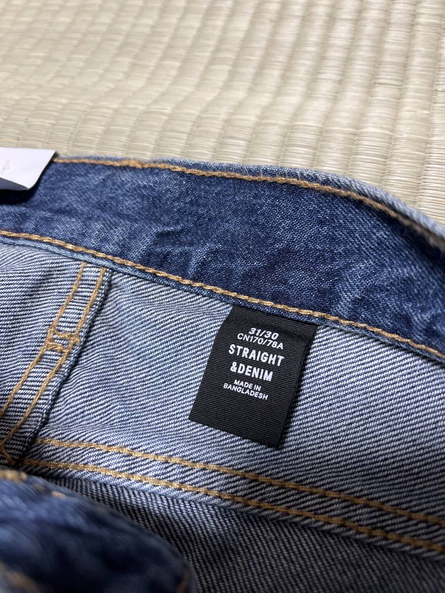 H&M &DENIM W31 デニム ジーンズ 新品未使用 3999円 紙パッチ ボタンフライ 人気 デザイン 定番 メンズ 紳士 カジュアル ファッション_画像3