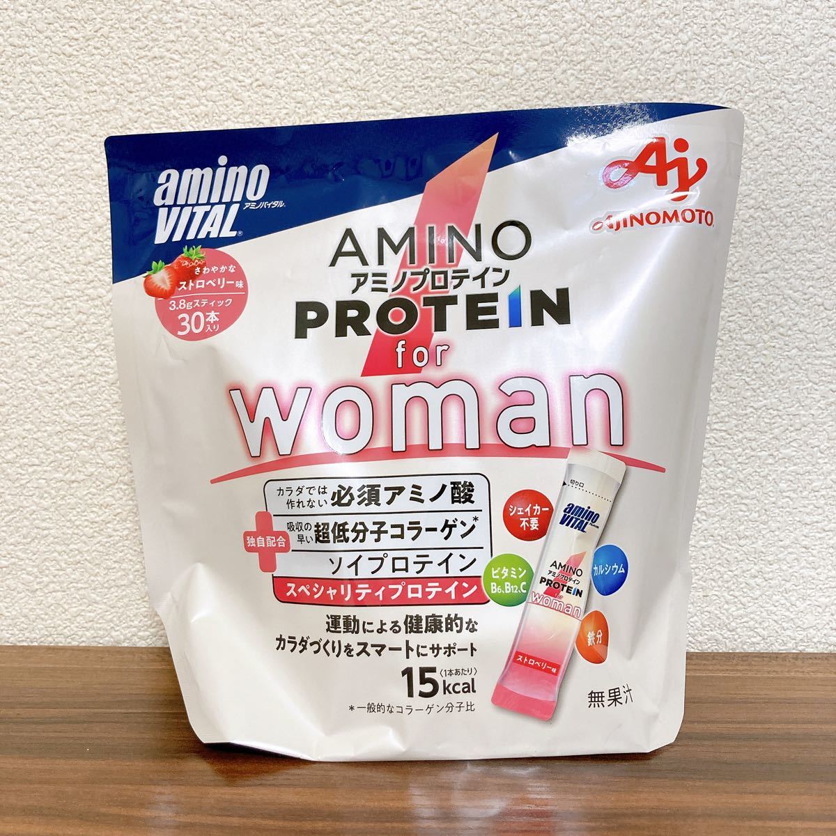 アミノバイタル アミノプロテイン for Woman ストロベリー味(3.8g*30本入)