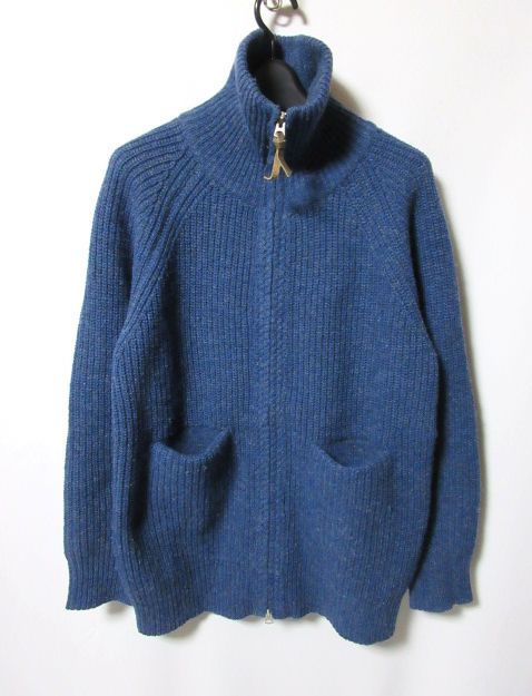 選ぶなら PHIGVEL 3サイズ 青 ジャケット セーター ニット ジップ GUARANTEED フィグベル Lサイズ