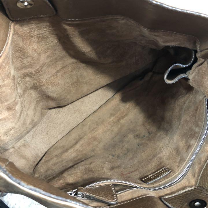 良品】HIROFU ヒロフ ハンドバッグ ショルダーバッグ 2WAY ロゴ型押し