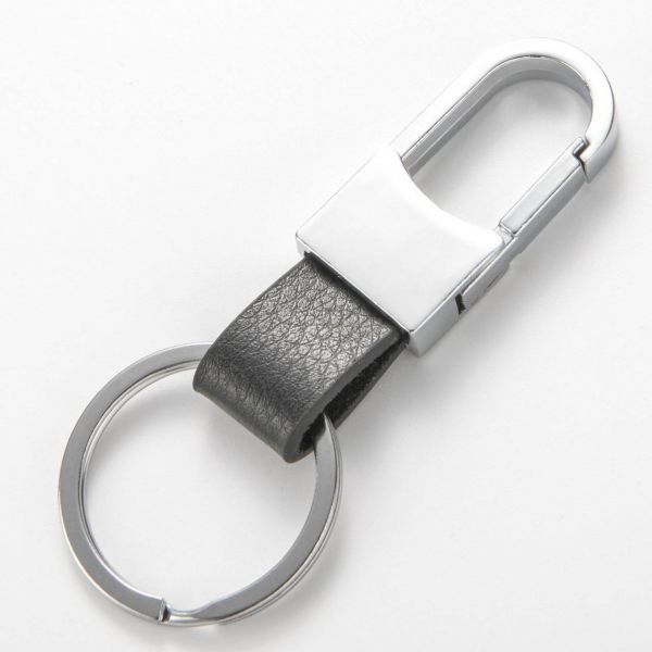  key holder key ring leather key chain kalabina black 