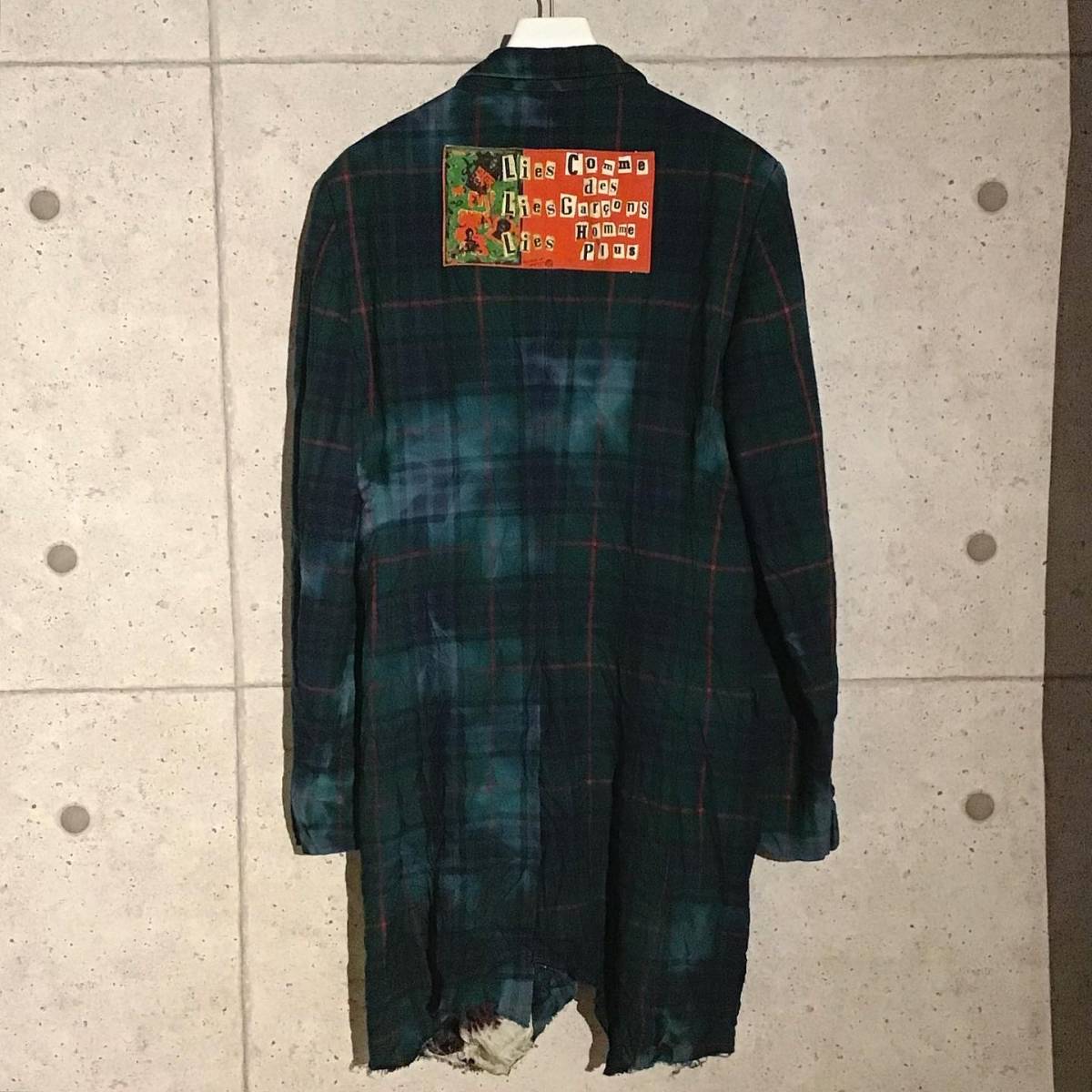 ONtheCORNER ITEM No.935/COMMEdesGARCONS HOMMEPLUS Time for Magic ブリーチ加工ロングジャケット 08aw size:M サンプル