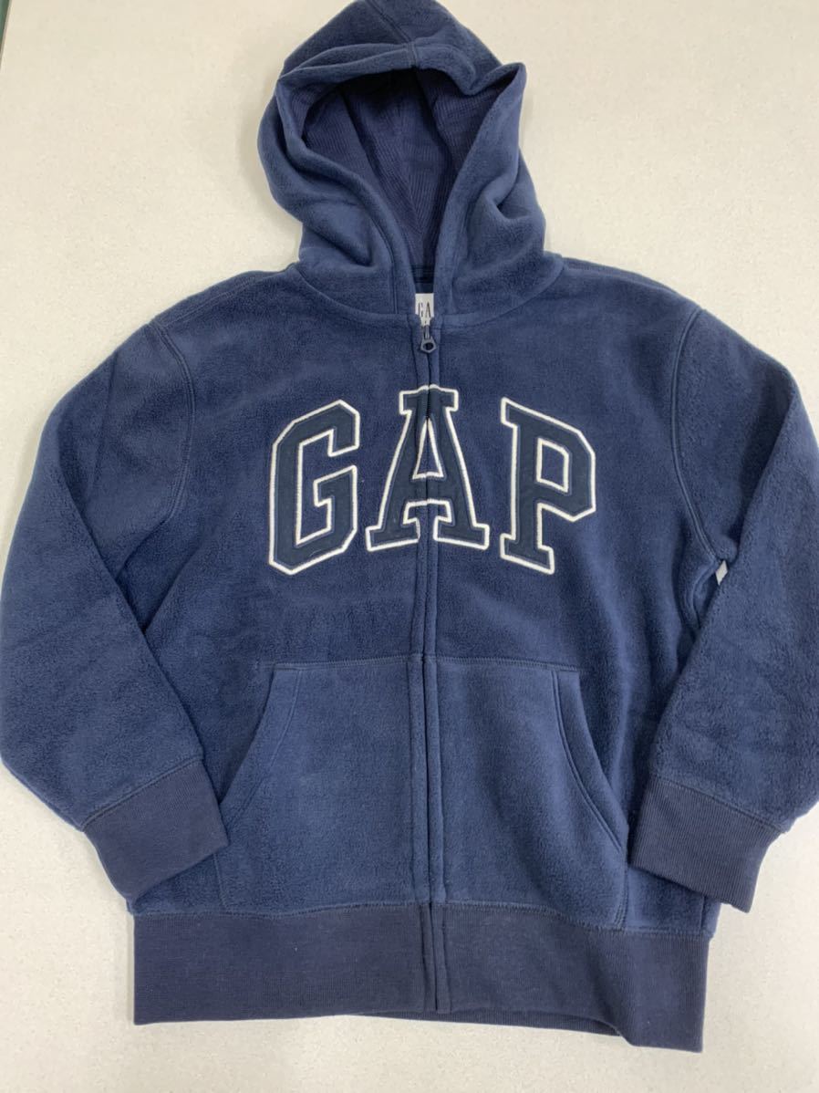 ■ＧＡＰ■新品■ロゴパーカー■１３０■紺■ギャップ■フリース■ジップアップ■人気のタイプ21●2-1_画像1