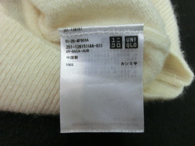 キングラムfhi☆ユニクロ UNIQLO カシミヤ100% タートルネック セーター サイズL メンズ_画像7