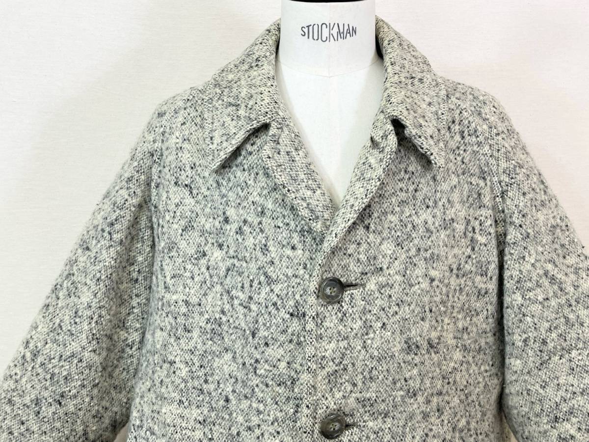 超希少《 最古種 / IRISH TWEED / 一枚袖 》40s50s 美品【 BURBERRYS 英国製 ミックスツイード バルマカーンコート 38 ビンテージ 】