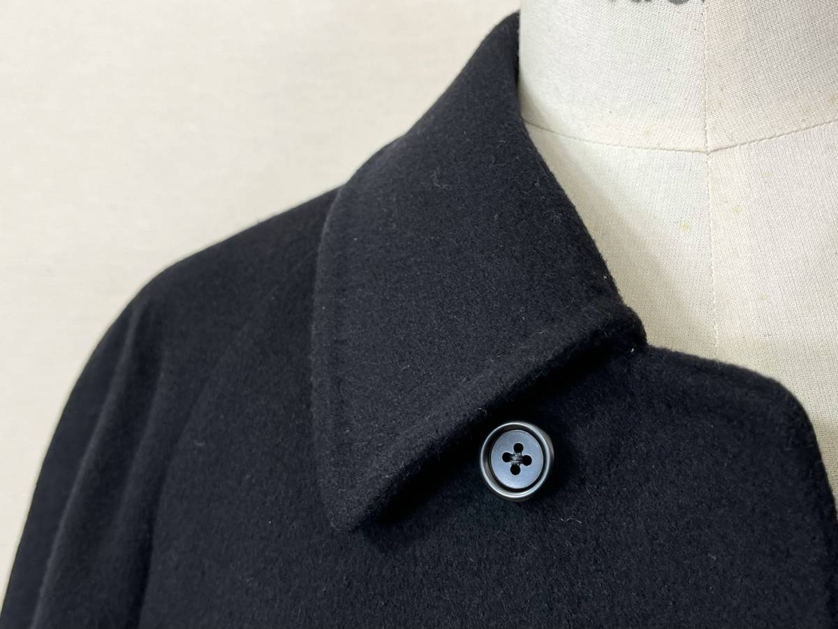  rare { Mint Condition / Black Wool / 36 REG }70s 80s finest quality goods [ AQUASCUTUM Britain made Vintage black wool bar ma car n coat ]