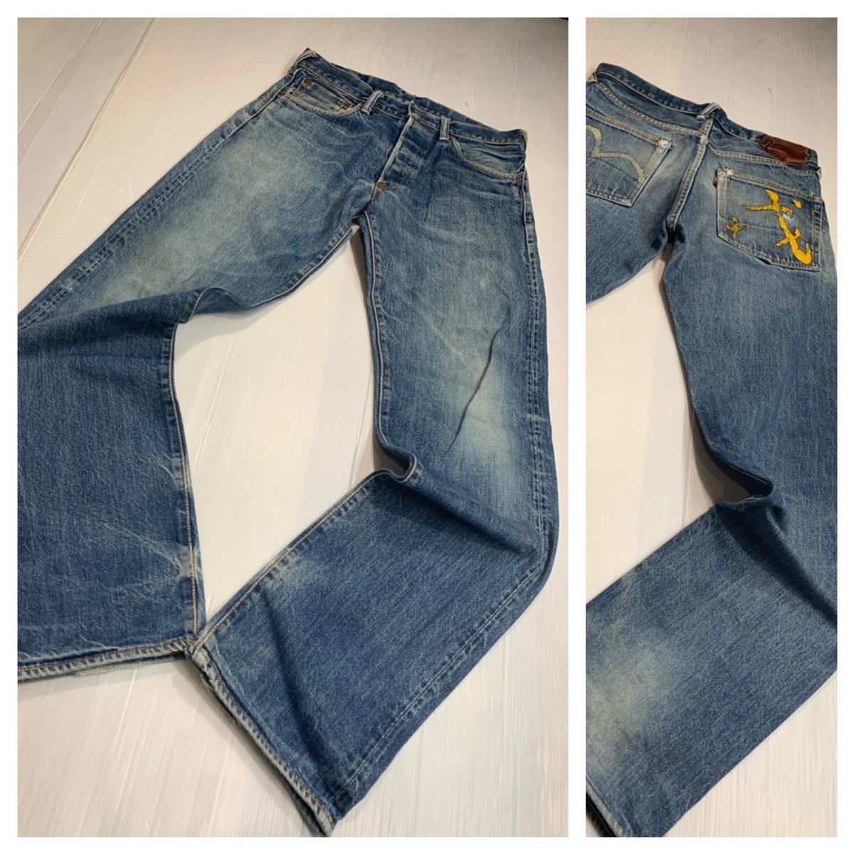 EVISU エヴィス　エビス　日本製　Lot2000 黄戎&白カモメ　色落ちデニム　虎耳ジーンズ　パンツ　W30L35 約79cm_画像1