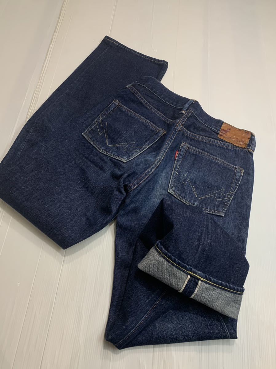 完売　DRYBONES ドライボーンズ × ギターウルフ　JET G JEANS CDP-555 濃紺デニム 赤耳　ジーンズ　パンツ　W28 約71cm GUITAR WOLF_画像10