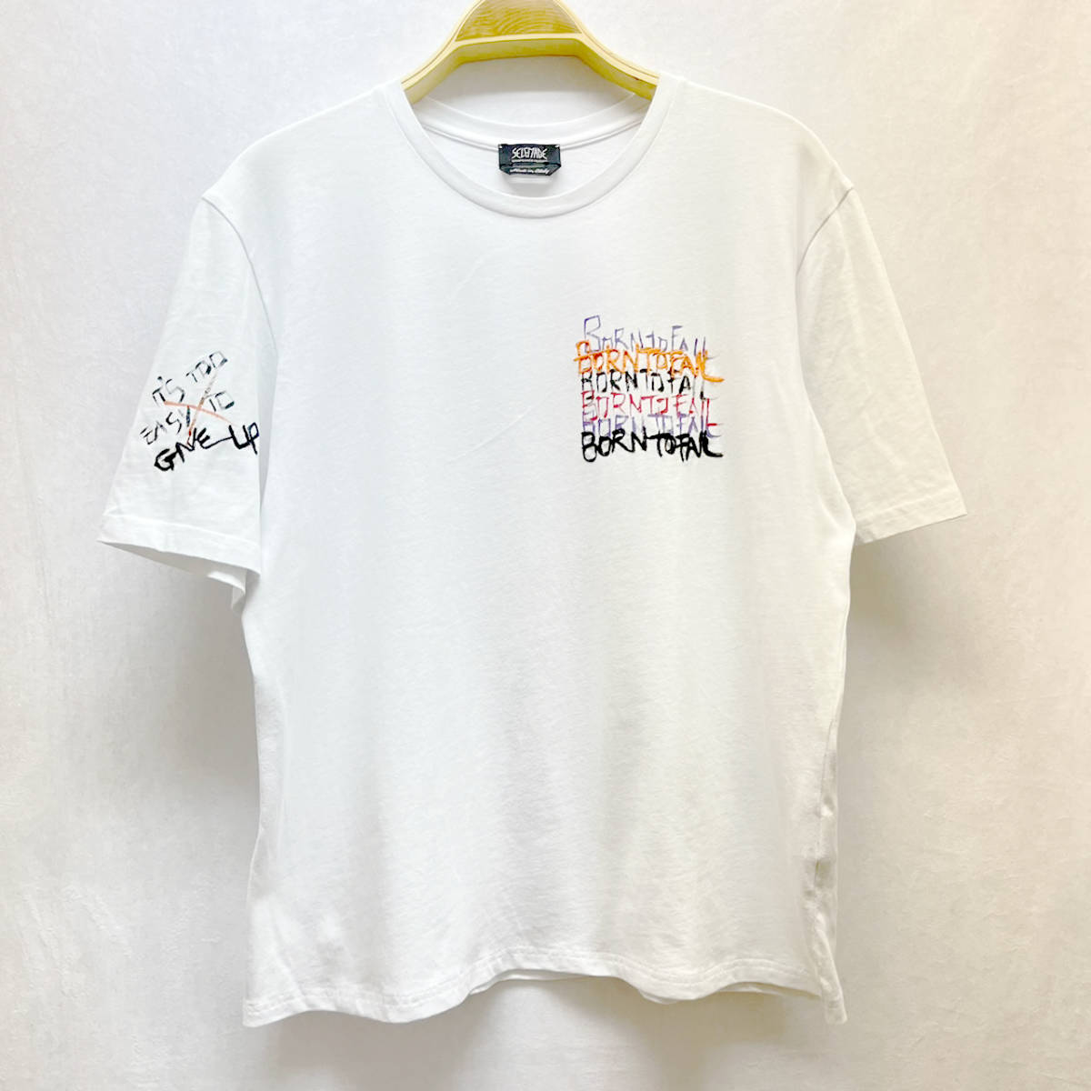 本物の MADE SELF BY 刺繍 tee 半袖 メンズ カットソー L 50 Tシャツ