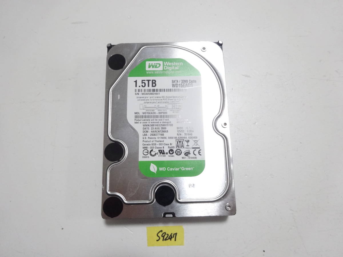 Western Digital WDC WD15EADS-00P8B0 1.5TB 3.5インチ SATA HDD S9247_画像1