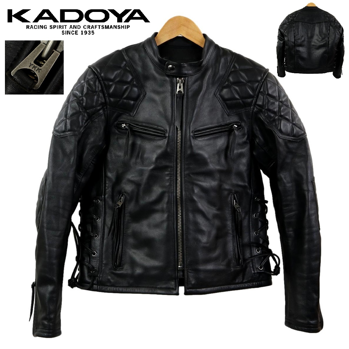 S2077】【新品同様】【ライナー付】KADOYA カドヤ シングルライダース