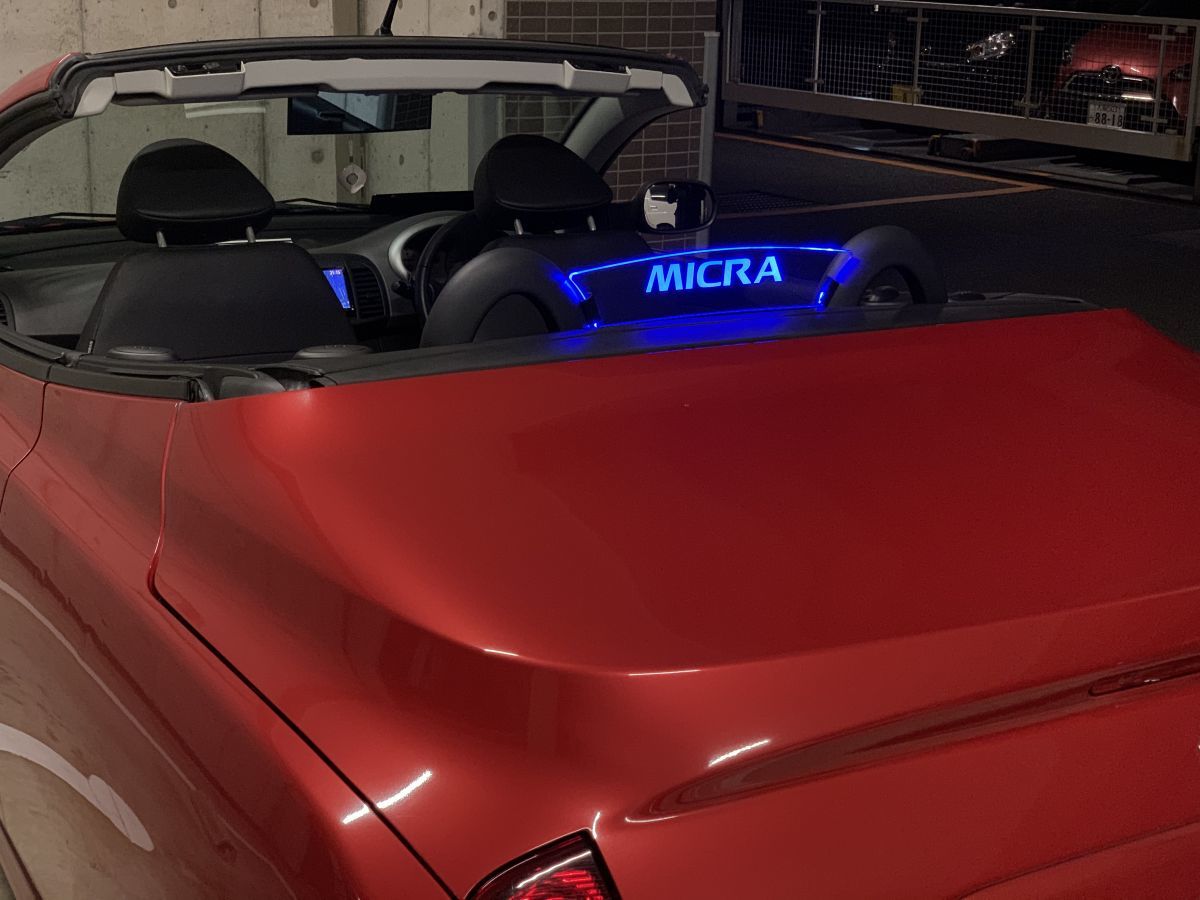 valkyrie style ニッサン　マーチ　マイクラ　micra C+C FHZK12 MICRA 専用ウィンドディフレクター　LED 青_画像7