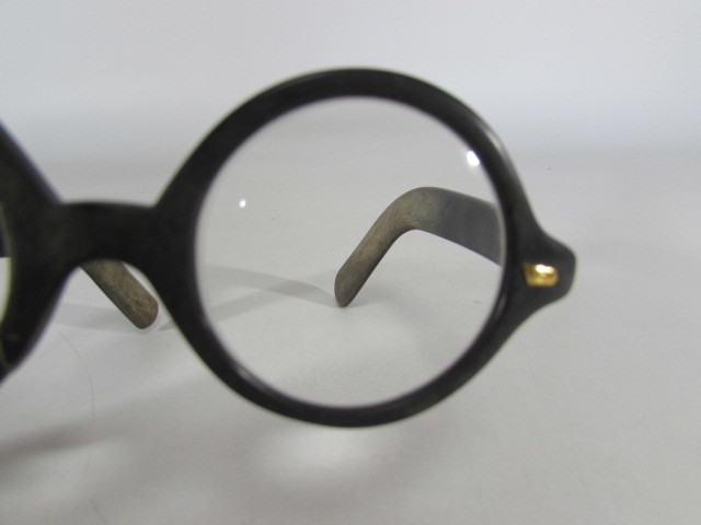  （A2212） 時代 鼈甲 K18金具 丸眼鏡 メガネ レトロ ジャンク 昭和レトロ 総重量約61.71g_画像8