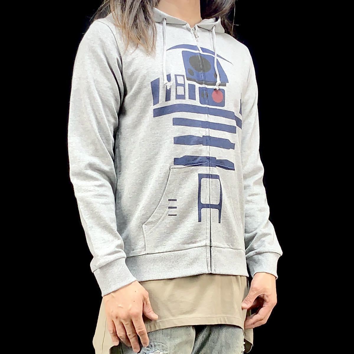 新品 スターウォーズ STAR WARS ロボット R2-D2 SF映画 ビッグ プリント ジップアップ パーカー Lサイズ UNI メンズ レディース 男女兼用_画像1